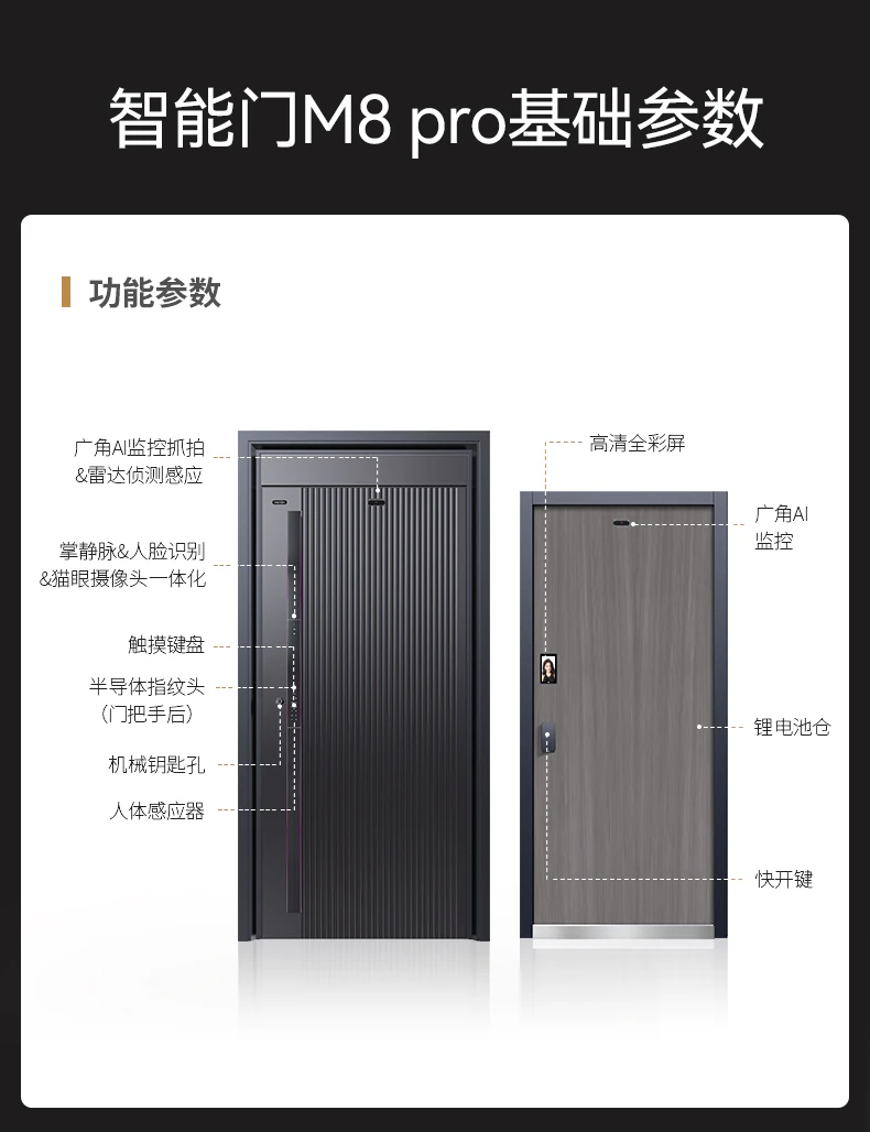 紫珺保智能门M8pro尊享版 | 别具匠心 精雕智慧